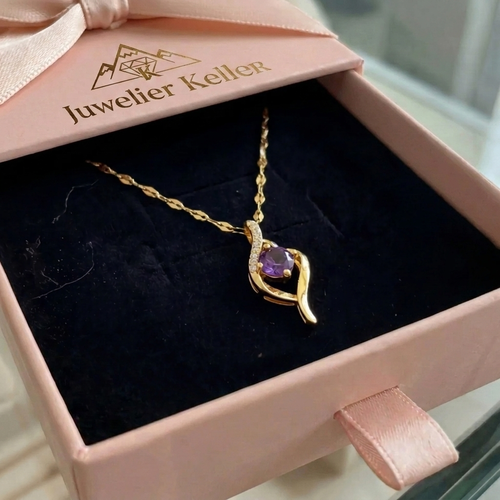 Vespera Amethyst Swirl Halskette | Gold