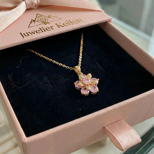 Amorea Blumenkette in Pink | Roségold