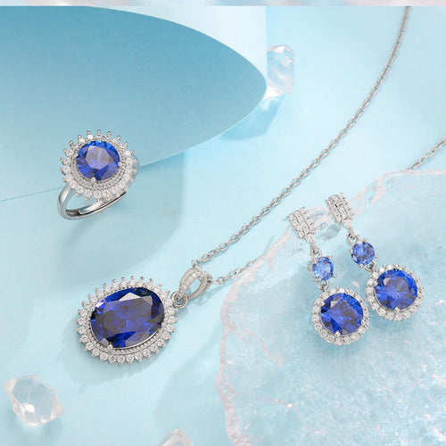 Aurielle Solwyn Blau Set | Weissgold