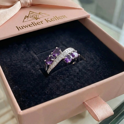 Lavendel Flussring | Weissgold