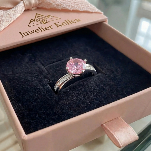 Mondlicht Pink-Konturring | Weissgold