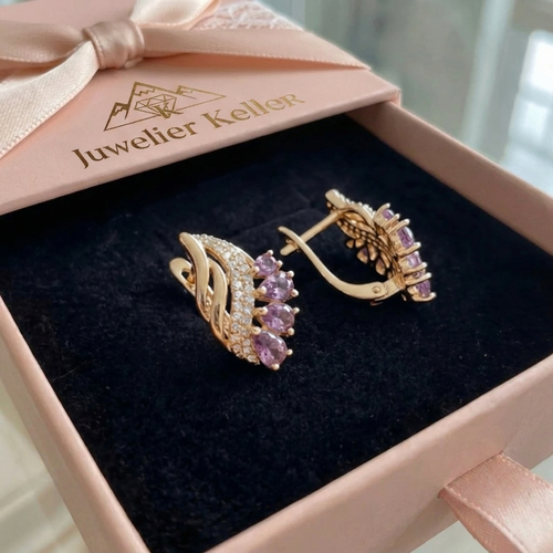 Nyvella Violette Federohrringe | Roségold