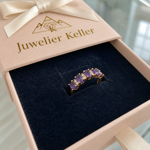 Orlina Violetter Wappenring | Roségold