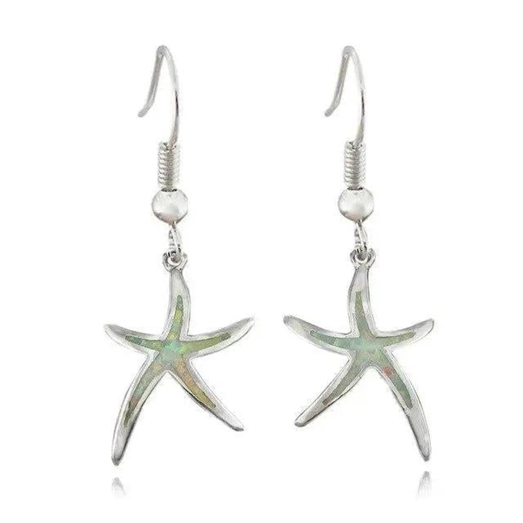 Sternenohrringe aus Opal und Silber