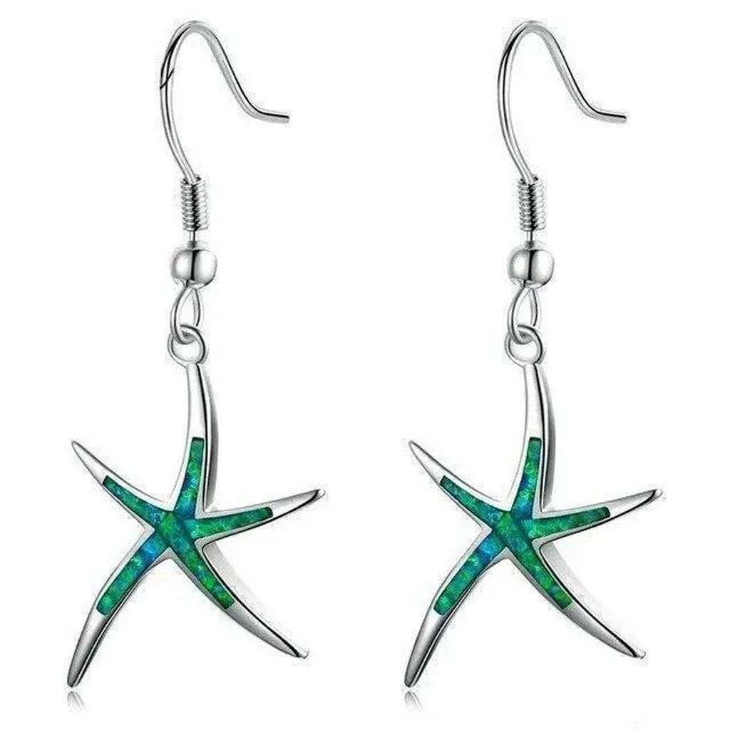 Sternenohrringe aus Opal und Silber