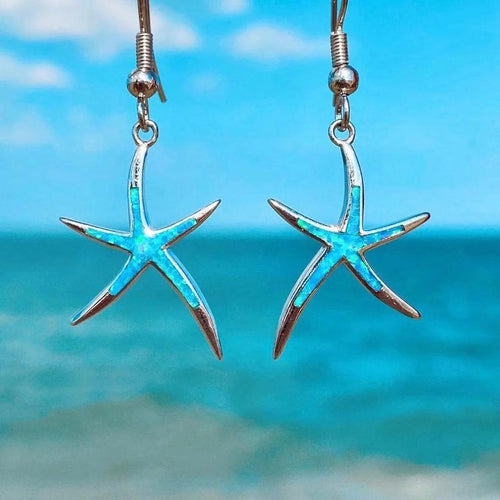 Sternenohrringe aus Opal und Silber