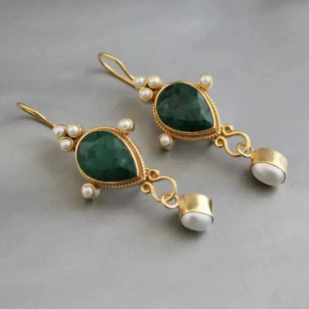 Vintage Ohrringe mit Rubin und Margarite
