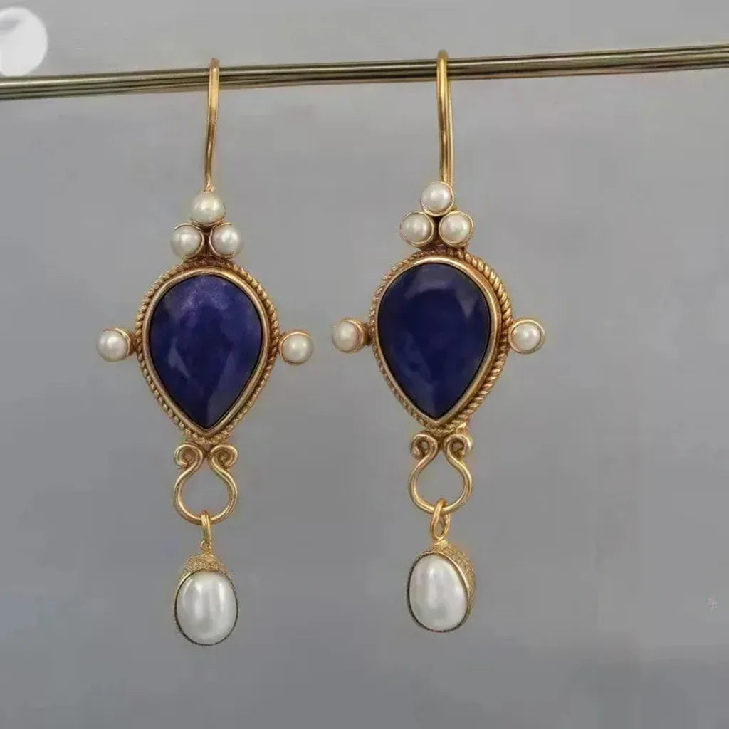 Vintage Ohrringe mit Rubin und Margarite