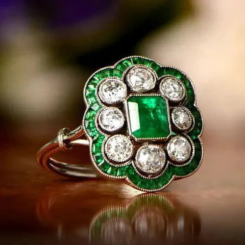 Vintage Ring mit Smaragd